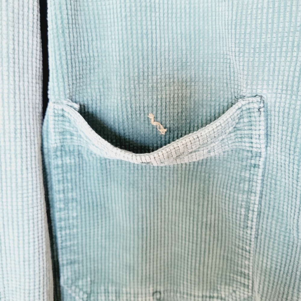 90s Vintage American Rebel Waffle Knit Cotton Button-down Shirt - Picture 6 of 10